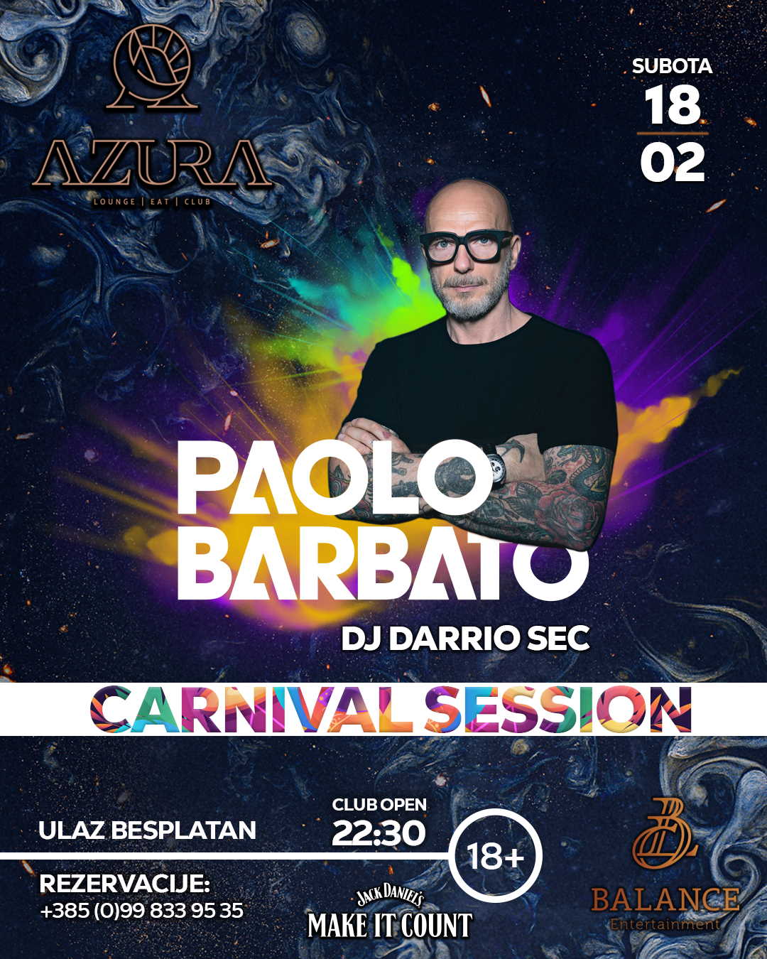 Azura Club obilježit će peto godišnje doba ovoga vikenda s dva Carnival DJ sessiona!