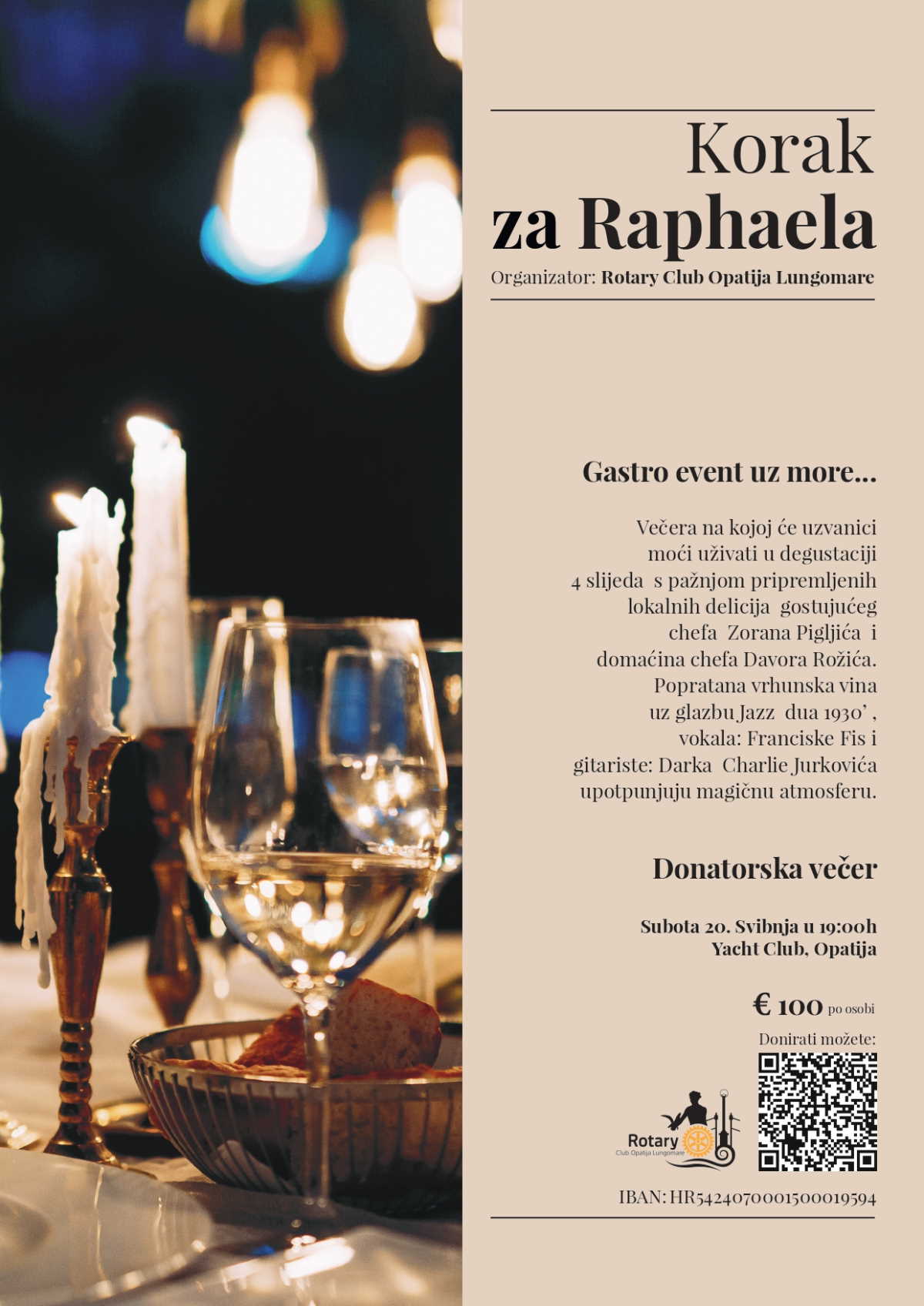 Rotary klub Opatija Lungomare organizira donatorsku večeru "Korak za Raphaela"