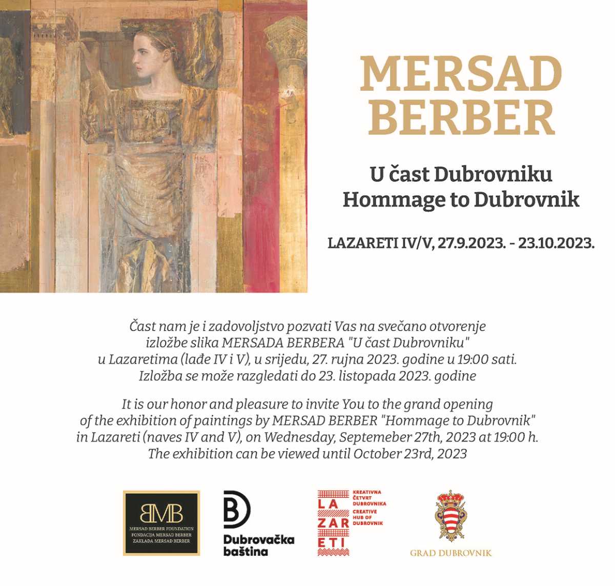 BERBER U DUBROVNIKU: Impresivna izložba Maestra Mersada Berbera u Lazaretima od 27. rujna
