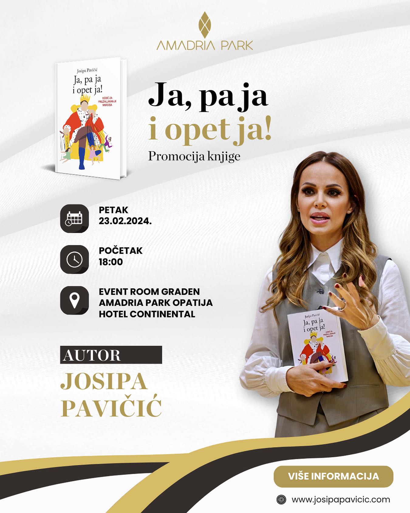 Josipa Pavičić stiže u Opatiju! Predstavit će svoju knjigu "Ja, pa ja i opet ja!"