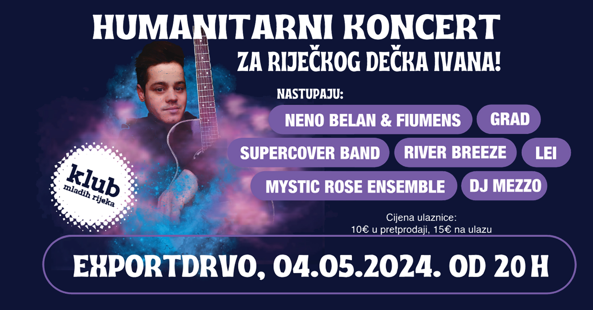 Humanitarni koncert za Ivana Ferderbera u subotu u riječkom Exportdrvu