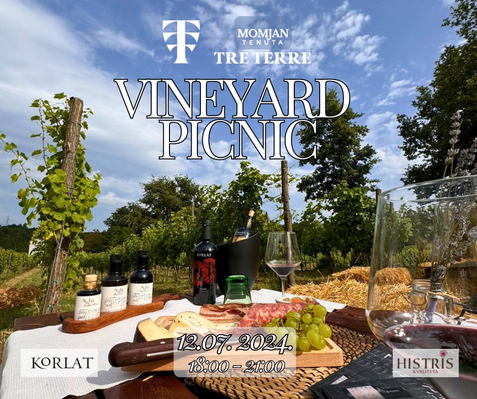 Piknik u vinogradu na imanju Tenuta Tre Terre uz vrhunska Korlat vina