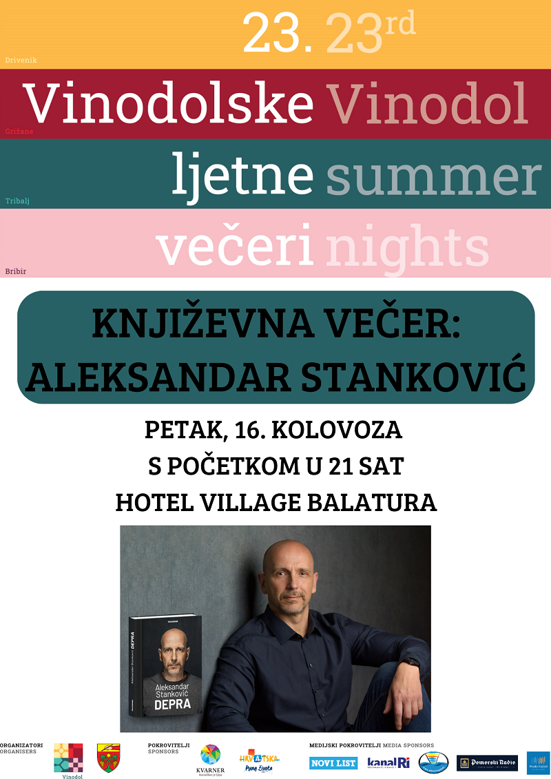 KNJIŽEVNA VEČER: ALEKSANDAR STANKOVIĆ – HOTEL VILLAGE BALATURA